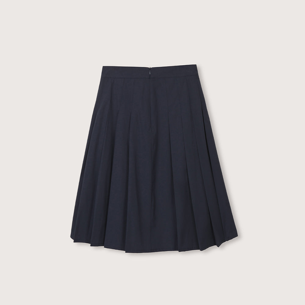 LENINA ASPEN Midi Pleats Skirt - Navy – Lenina US