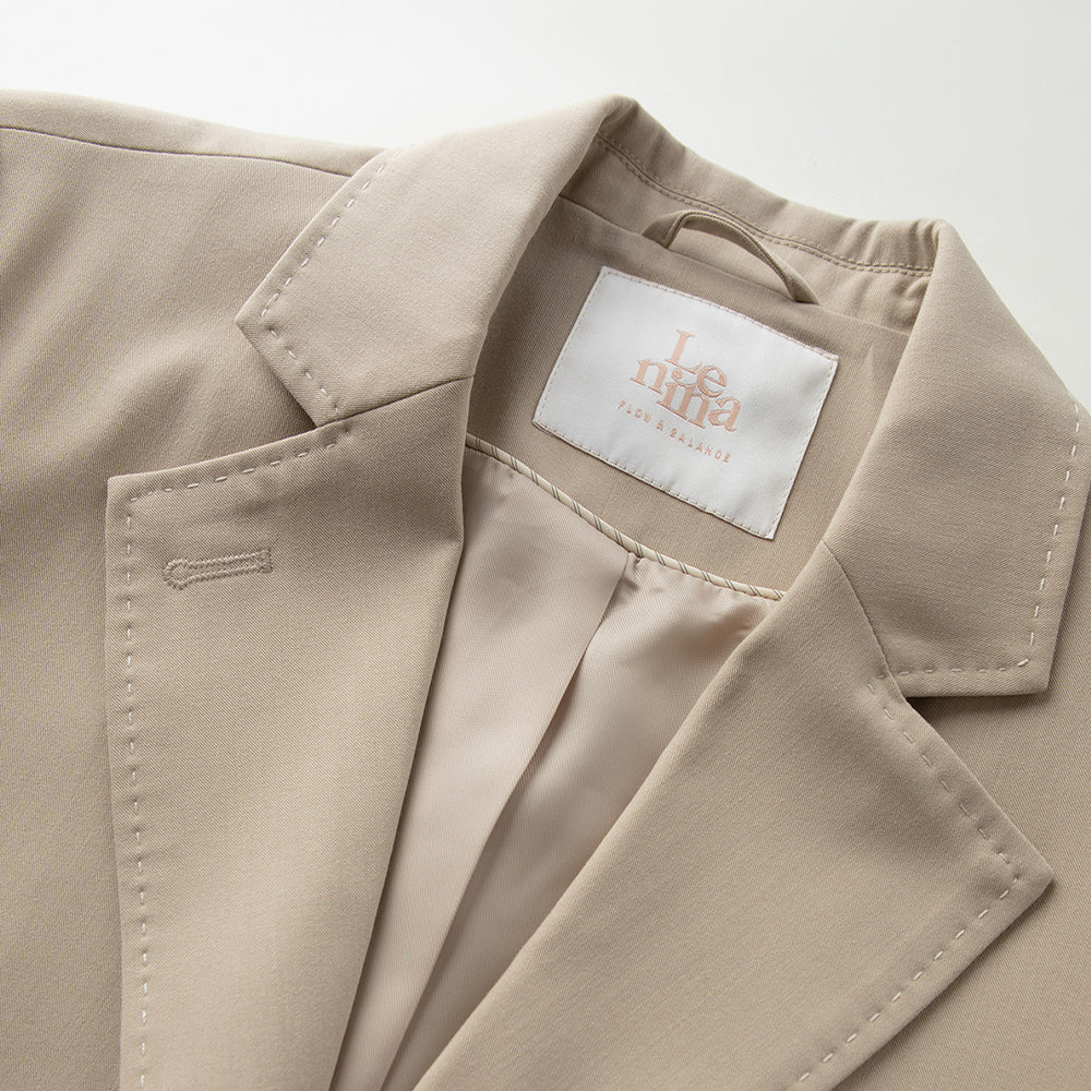 CHERYL U-Pocket Classic Jacket - Beige | Poly-Wool Blend