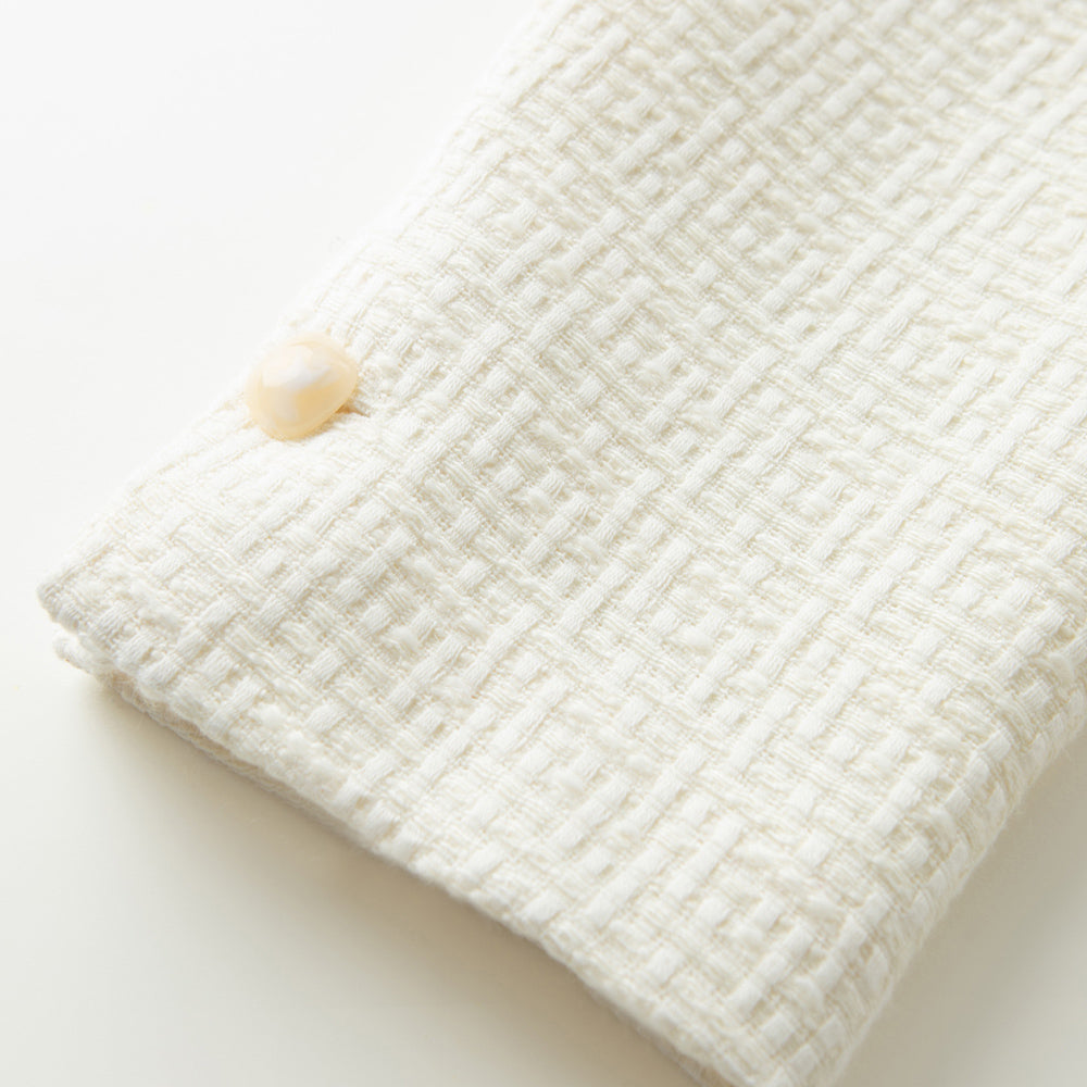 ジャケット LENINA WILMA woolen v neck tweed jacket_ivory tweed jacket WILMA Woolen V Neck Tweed Jacket - Ivory – Lenina US