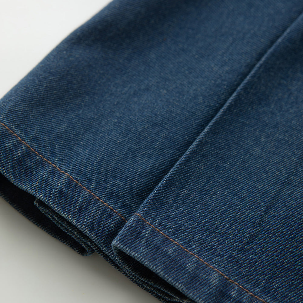 ミニスカート LENINA AUDREY denim pleats mid skirt_blue denim skirt AUDREY Denim Pleats Mid Skirt - Blue | Trendy Cotton Blend